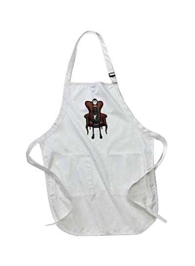 Buy Goth Girl Seated Printed Apron With Pockets White 22 x 30inch in Egypt