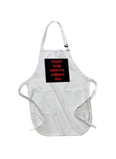 Buy I Cant Keep Calm Im A Miami Fan Printed Apron With Pockets White 22 x 30inch in Egypt