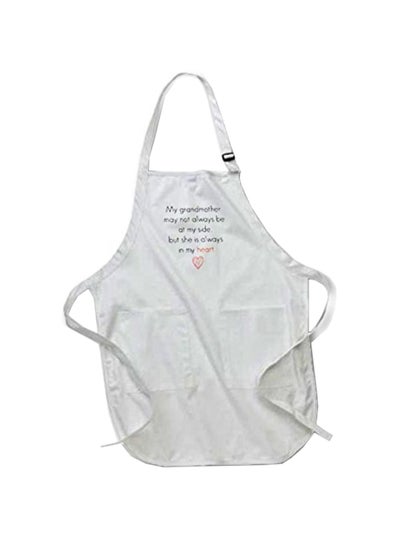 Buy My Grandmother May Not Always Be By Side But In Heart Printed Apron With Pockets White 22 x 30inch in Egypt