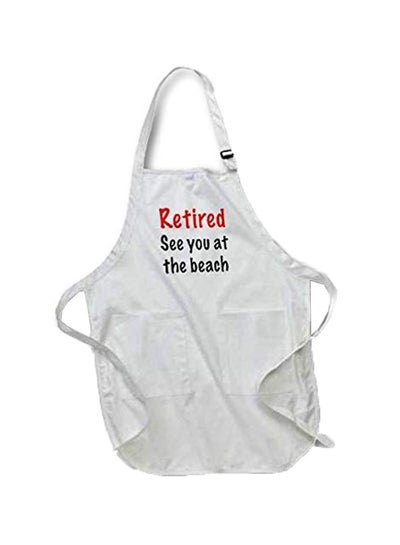 Buy Retired See You At The Beach Printed Apron With Pockets White 22 x 30inch in Egypt