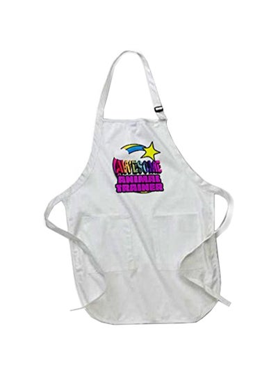 Buy Shooting Star Rainbow Awesome Animal Trainer Printed Apron With Pockets White 22 x 30inch in Egypt