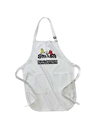 Buy Smash Endometriosis Printed Apron With Pockets White 22 x 24inch in Egypt