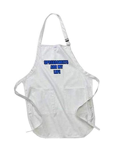 Buy Spreadsheets Are My Life Blue Printed Apron With Pockets White 22 x 24inch in Egypt