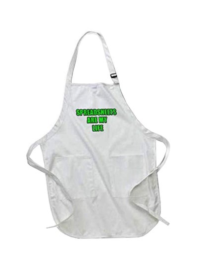 Buy Spreadsheets Are My Life Printed Apron With Pockets White 22 x 30inch in Egypt