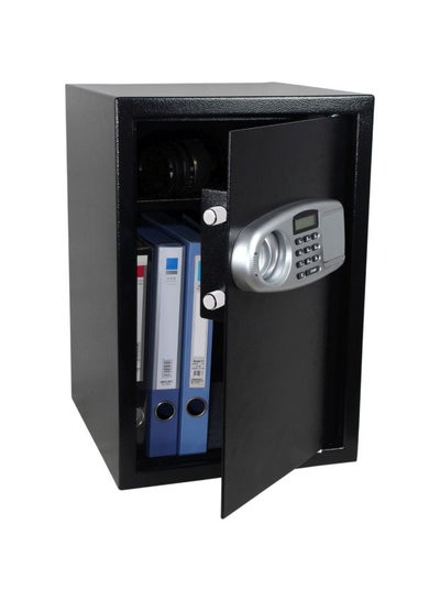 Buy Electronic Digital Battery Operated Safe Deposit Box With Digital Pin Keypad And Manual Override Keys Black 52x35x36cm in UAE