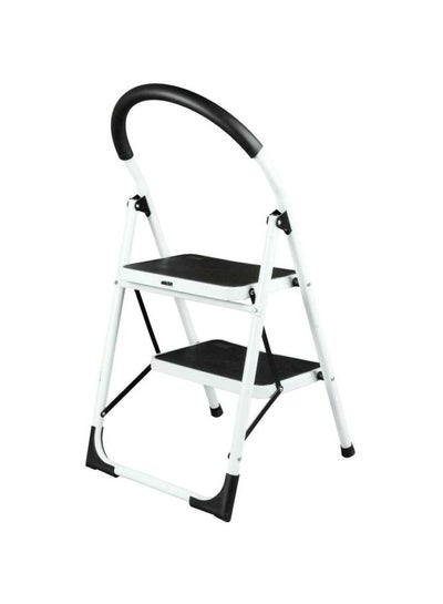 Buy Classic 2 Step Stainless Steel Ladder White/Black 18x23x19inch in Saudi Arabia