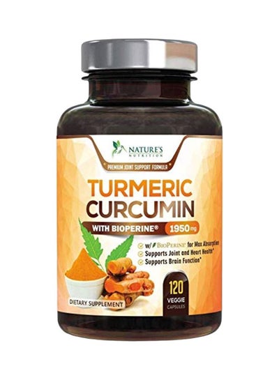 Buy Turmeric Curcumin Dietary Supplement - 120 Vegetarian Capsules in Saudi Arabia