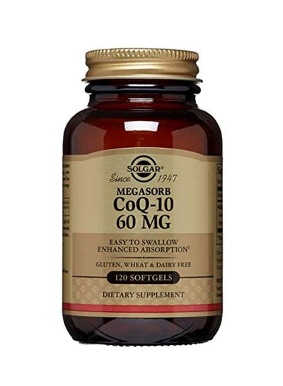 Buy Megasorb CoQ-10 60 MG Dietary Supplement - 120 Softgels in UAE