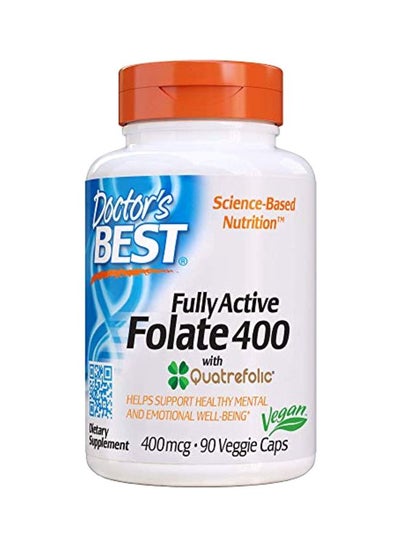 Buy Fully Active Folate 400 mcg Dietary Supplement - 90 Capsules in UAE