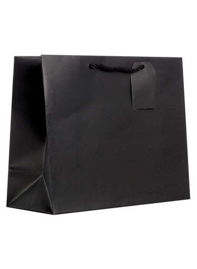 Buy 6-Piece Solid Colour Gift Bag Set Black in Saudi Arabia