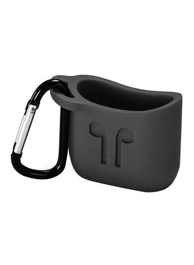 Buy Charging Cover Hanging Pouch Case For Apple AirPods With Lanyard Grey in Saudi Arabia