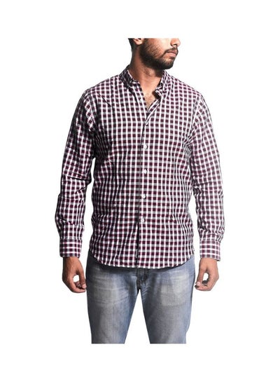Buy Checkered Printed Shirt Red/Grey/White in Egypt