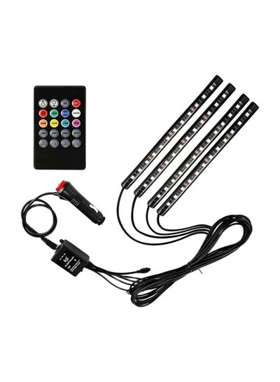 Buy 3-Piece Car LED Light With Music Sensor And Remote Control in UAE