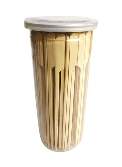 Buy 50-Piece Bamboo Skewers Set With Box Brown 23centimeter in UAE