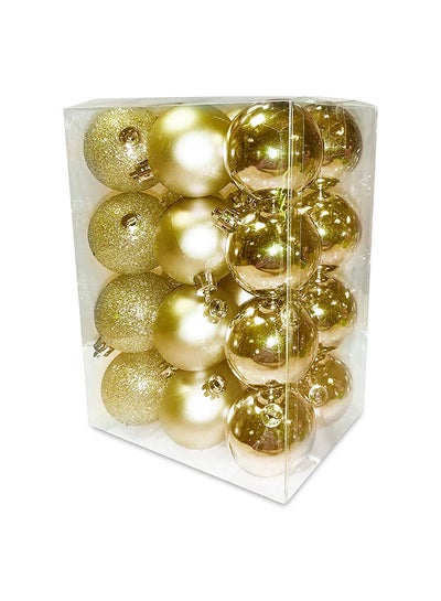 Buy 24-Piece Tree Ball Bauble Hanging Ornament Gold 44centimeter in UAE