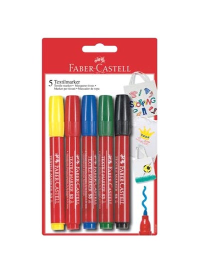 Buy 5-Piece Textile Marker Set Multicolour in UAE