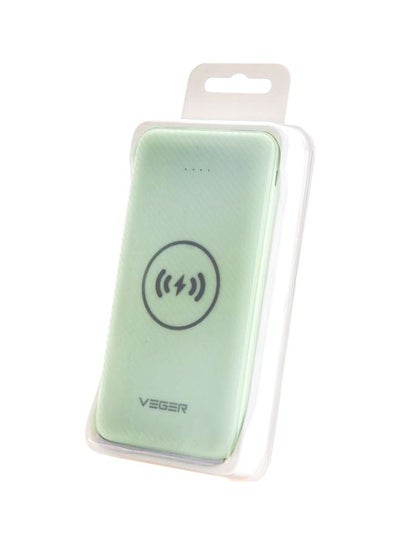 Buy 20000.0 mAh Wireless Charge Power Bank Green in UAE