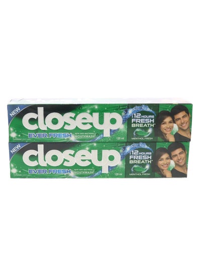 Buy Pack Of 2 Menthol Ever Fresh Toothpaste Green 2 x 120ml in Saudi Arabia
