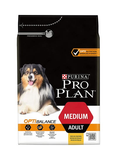 Buy Medium Adult Dog Chicken Dry Food Brown 3 kg in UAE