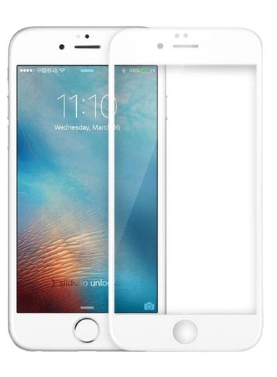 Buy 2.5D Silk Print Tempered Glass Screen Protector For Apple iPhone 6 Plus White/Clear in UAE