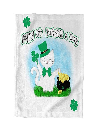 Buy Cat Lovers-Happy St Patrick's Day Pot Of Gold Design Hand Towel White 15 x 22inch in Saudi Arabia