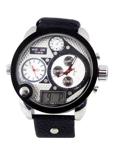 اشتري Men's Leather Analog Digital Wrist Watch Wm9 في مصر