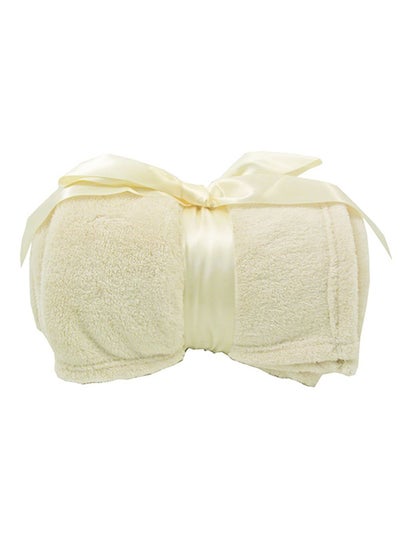 Buy Soft Plush Fuzzy Throw Blanket Yellow 42 x 60inch in UAE