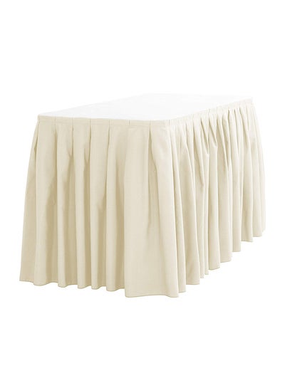 Buy Accordion Pleat Solid Pattern Table Cloth Ivory 14feet in Saudi Arabia