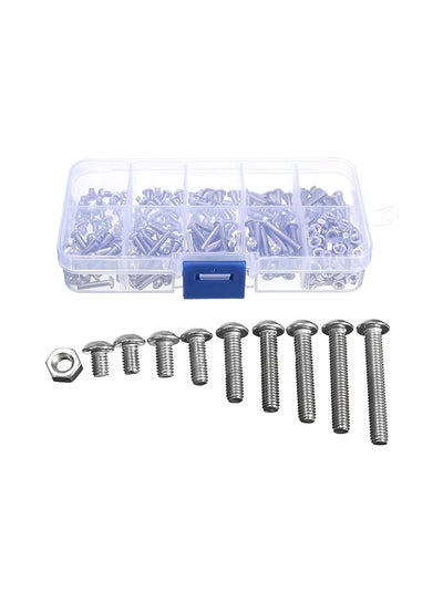 Buy 340-Piece Hex Socket Button Head Screw Set Silver in Saudi Arabia