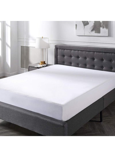 Buy Waterproof Mattress Protector Cotton Blend White 120X200X30centimeter in UAE