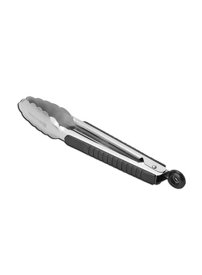 Buy Food Tong Silver With Black  Handle 25.5x3.6cm in UAE