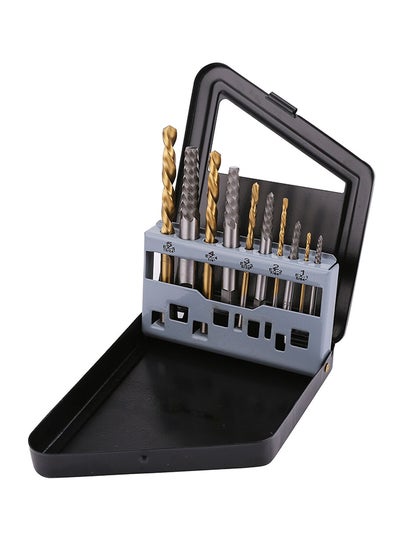 Buy 10-Piece Screw Extractor Set Black/Gold/Silver in Saudi Arabia