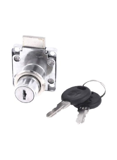 Buy Closet Metal Door Lock With 2 Keys Silver 19x33mm in Saudi Arabia