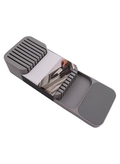 Buy In-Drawer Knife Block Organizer Tray Grey in Saudi Arabia