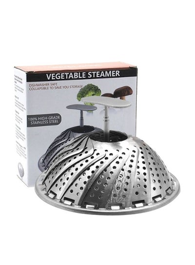 Buy Stainless Steel Steam Basket Silver 20x22.5centimeter in Saudi Arabia