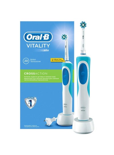 Buy Vitality CrossAction Rechargeable Power Toothbrush White/Blue/Green in Saudi Arabia