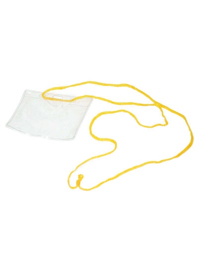 Buy 50-Piece Name Badge Set With String Yellow/Clear in UAE