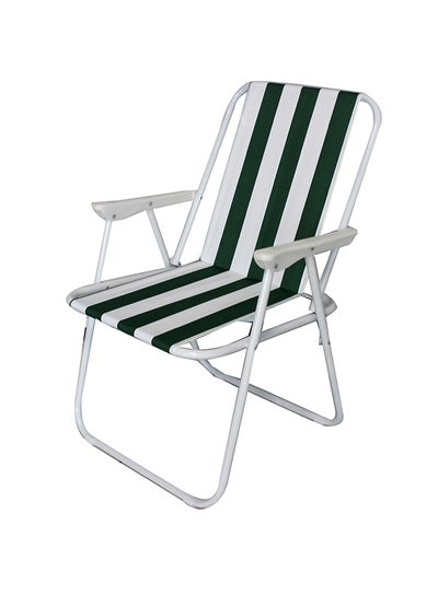 Buy Portable Folding Chair White/Black 44x52x75centimeter in Saudi Arabia