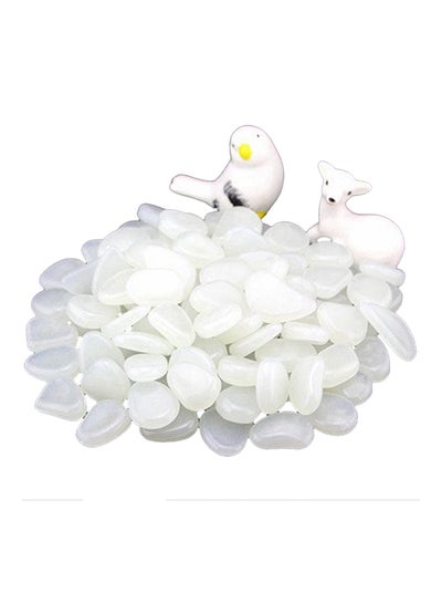 Buy 50-Piece Glow In The Dark Luminous Garden Pebbles White 11.50x2.00x11.00centimeter in Saudi Arabia