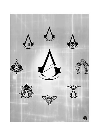 Buy Video Game Assassin's Creed Metal Plate Poster Grey/Black 15 x 20cm in UAE