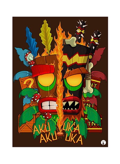 Buy Video Game Crash Metal Plate Poster Multicolour in Saudi Arabia