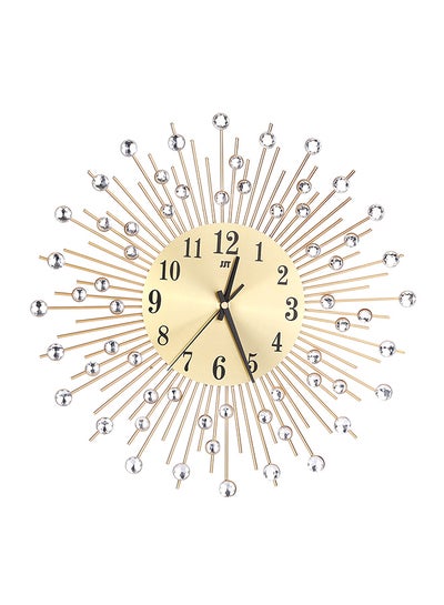 Buy Large Decorative 3D Iron Art Wall Clock Gold in Saudi Arabia