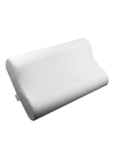 Buy Velour Memory Foam Soft Neck Relief Pillow White in UAE