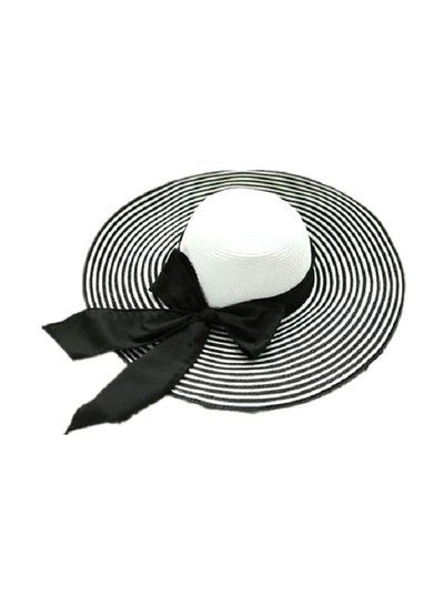 اشتري قبعة شمس كاجوال من القش أبيض/ أسود في الامارات