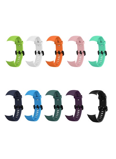 Buy 10-Piece Replacement Wrist Band For Honor Band 5 Multicolour in Saudi Arabia