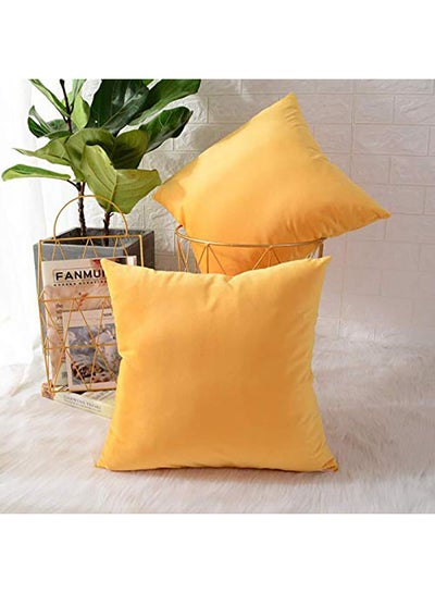 اشتري 6-Piece  Decorative Solid Filled Cushion Gold 25x25centimeter في السعودية