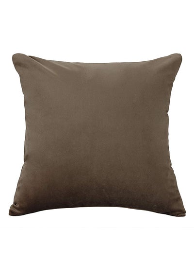 Buy 4-Piece Solid Pattern Decorative Pillow polyester Brown 30x30cm in Saudi Arabia