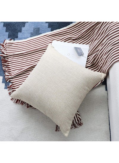 Buy Decorative Solid Filled Cushion Off White 40x40centimeter in UAE