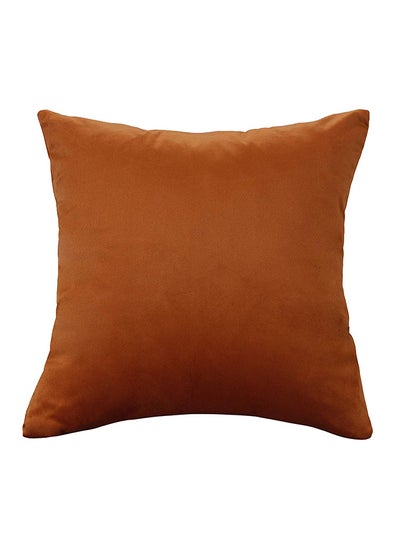 Buy 3-Pieces Velvet Decorative Solid Filled Cushion Set Orange 30x30cm in Saudi Arabia