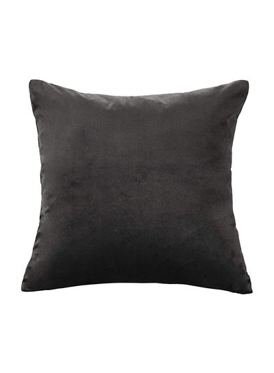 Buy 3-Pieces Velvet Decorative Solid Filled Cushion Set Dark Grey 40x40cm in Saudi Arabia